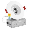 Luxrite 3 Inch Gimbal LED Recessed Downlight 5 CCT Selectable 2700K-5000K 8W 600LM Dimmable LR23268-1PK